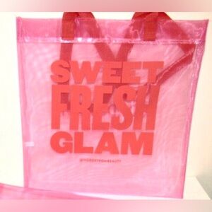 NEW Nordstrom Stylish Vibrant Sweet Fresh Glam Mesh Tote Bag Durable Pink HTF
